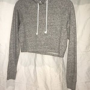 H&M grey cropped hoodie
